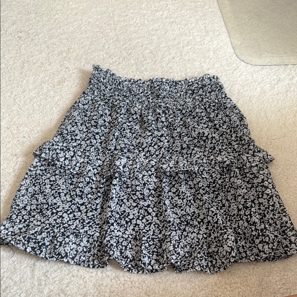 Sienna Sky Black and White Skater Mini Skirt